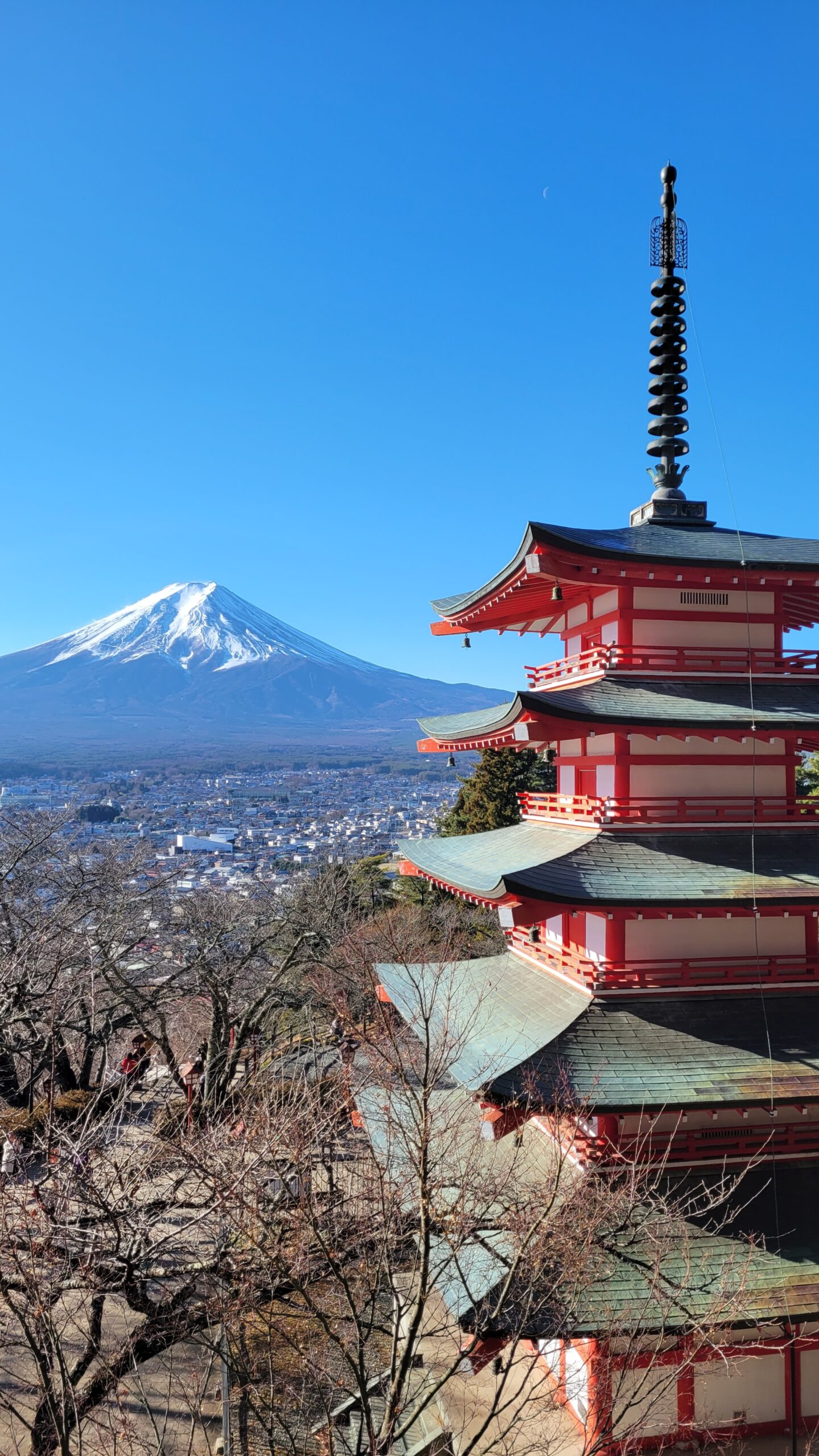 新倉山浅間公園にて、「富士山と五重塔の絶景!新倉山浅間公園の魅力」と感じた写真です。