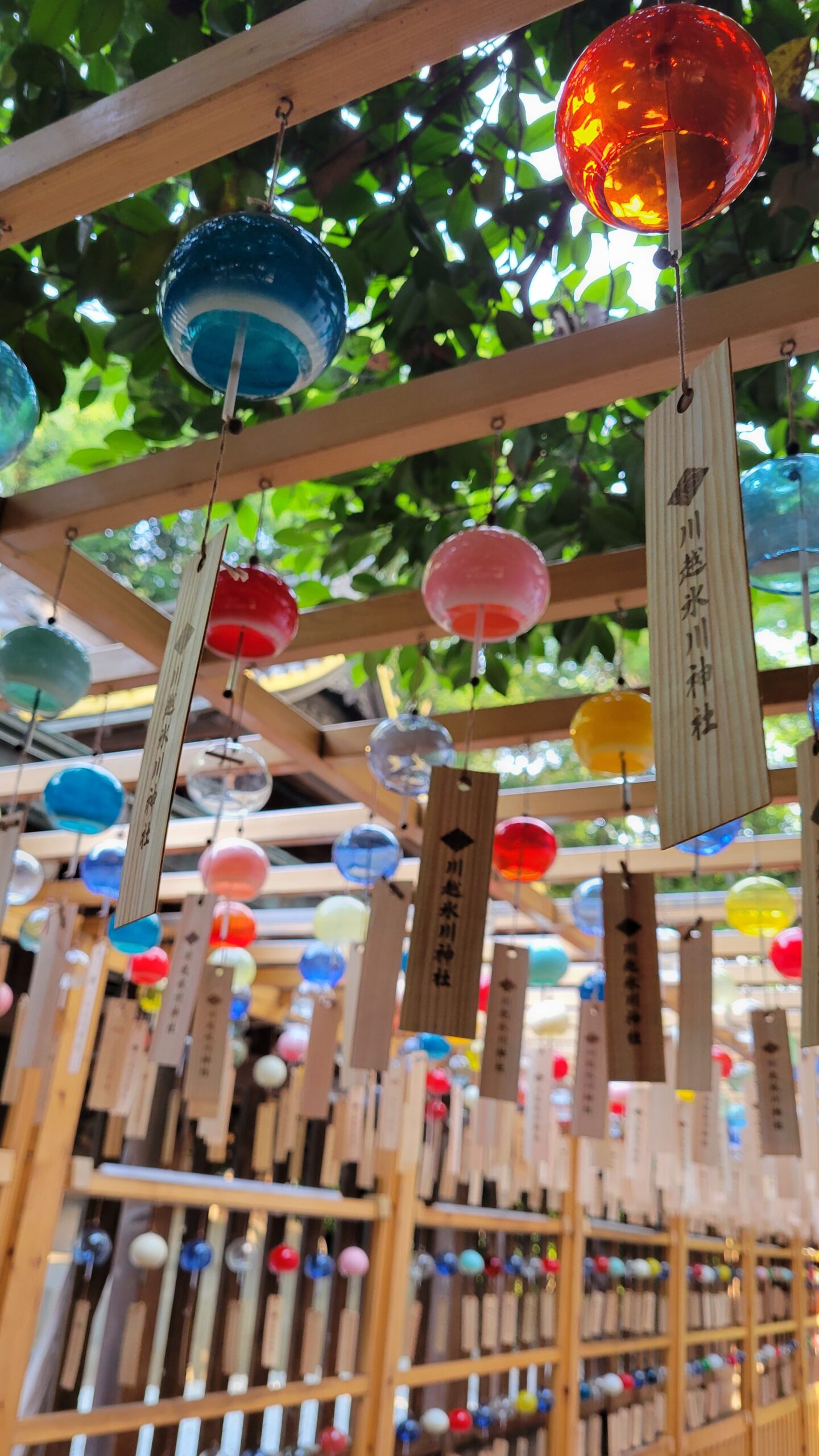 川越氷川神社にて、「夏の風物詩川越氷川神社で感じる風鈴の涼音」と感じた写真です。